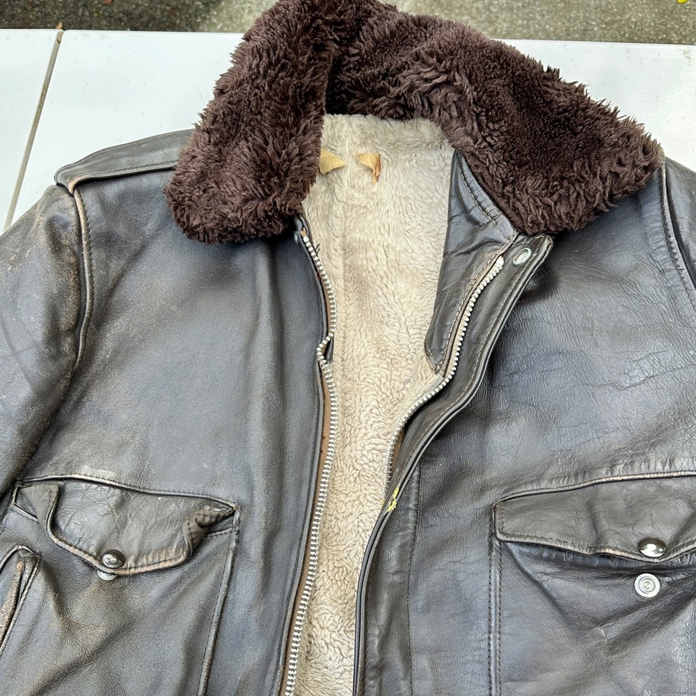 1960s Schott NYC I-S-674-M-S leather flight jacket / Size 42